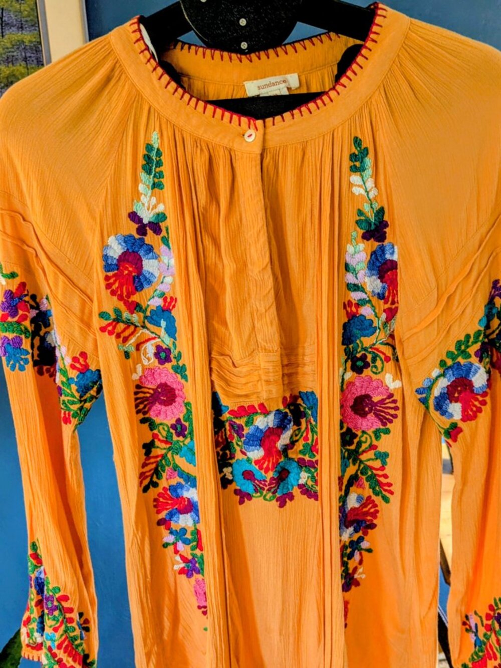 Sundance Floral Embroidered Boho Blouse size M - Picture 4 of 16